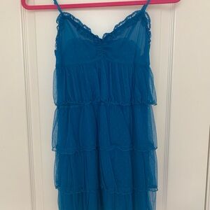 NWT Victoria's Secret Blue Tiered Chemise